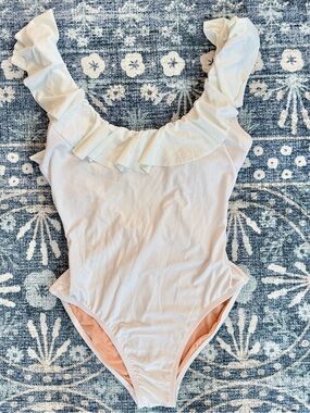 NEW J Crew White Ruffle One-Piece Swimsuit